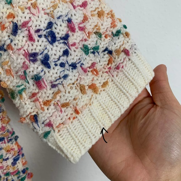 C.O.C White Colorful Crochet Knit Cardigan - Picture 6 of 6